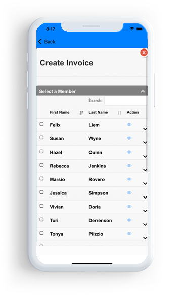 Create Member Invoice