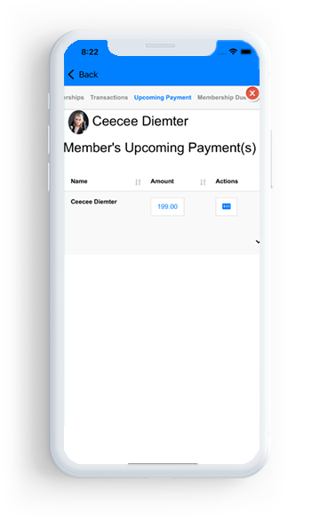 Manage Member Upcoming Payments
