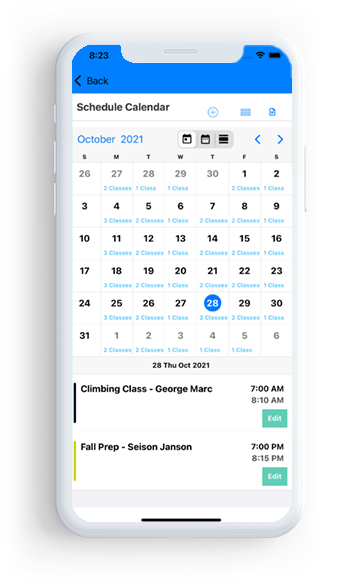 Manage Schedule Page